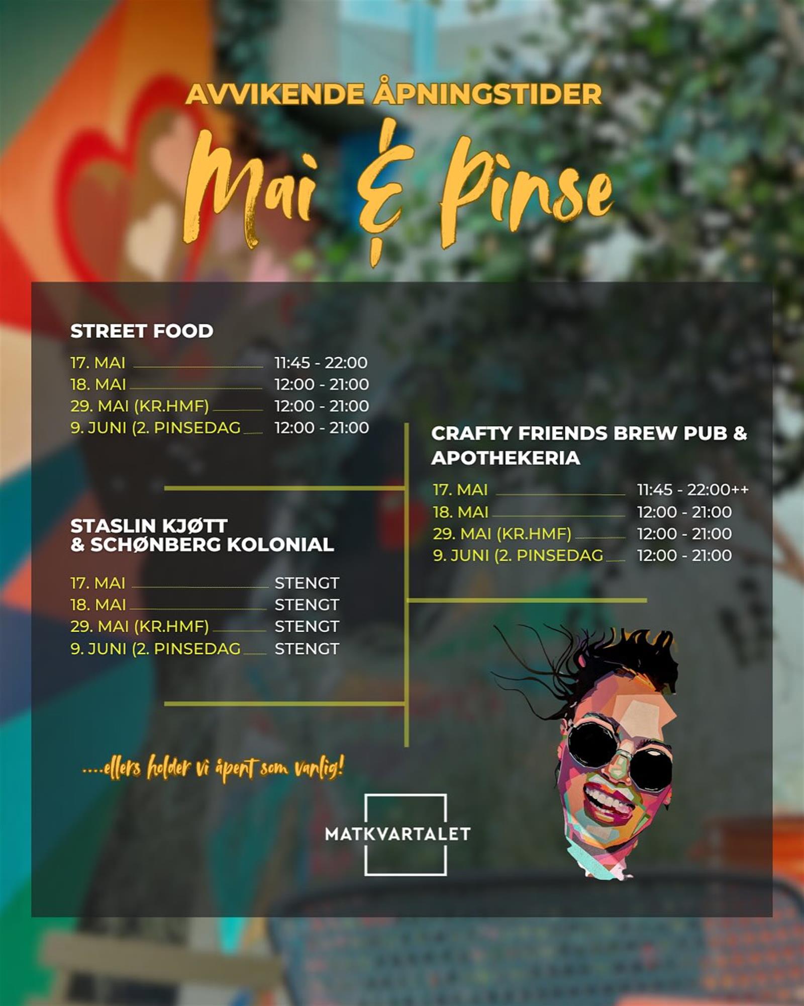 Open hours 17 Mai
